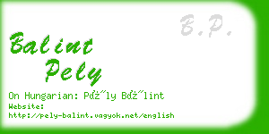 balint pely business card